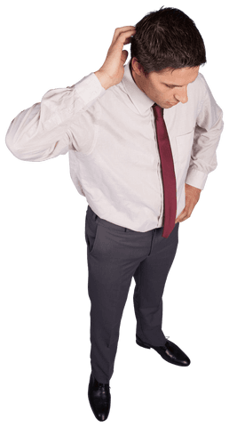 Focused Businessman on Transparent Background in Formal Attire Isolated
