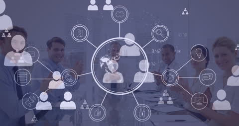 Digital Networking and Data Processing in Business Meeting