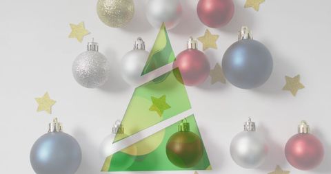 Festive Holiday Ornaments with Modern Christmas Tree Design
