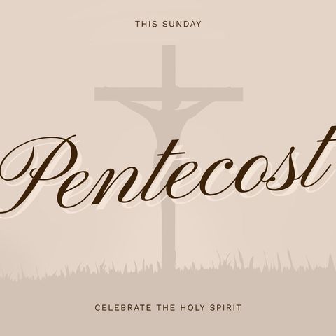 Pentecost Celebration Featuring Spiritual Thematic Cross - Download Free Stock Templates Pikwizard.com