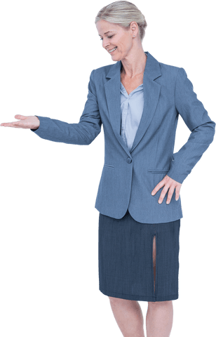 transparent smiling businesswoman presenting gesture - Download Free Stock Videos Pikwizard.com