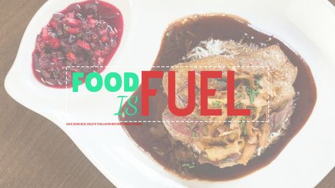 Empowering healthy eating slogan with nutritious meal