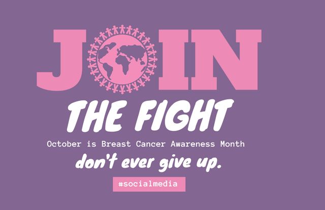 Breast Cancer Awareness Month Join The Fight Poster Design - Download Free Stock Templates Pikwizard.com