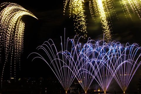 Spectacular Fireworks Display Lighting Night Sky