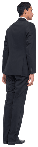 Transparent cutout of businessman thinking in suit