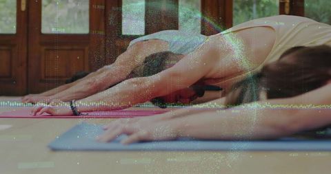 Partner Yoga Stretching Fitness in Mindful Class