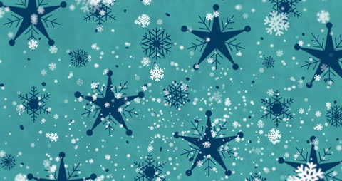 Falling Snowflakes on Green Background Illustrating Winter Wonder
