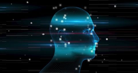 3D Glowing Human Head with Digital Network Connections - Download Free Stock Images Pikwizard.com