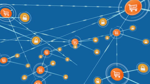 Global Network Connections in Digital E-commerce Concept