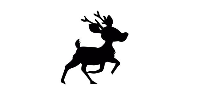 Silhouette of Reindeer Running for Christmas Holidays - Download Free Stock Images Pikwizard.com