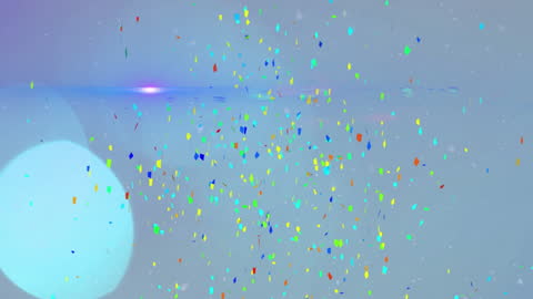 Colorful Confetti Falling with Soft Light Glow