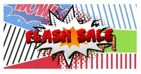 Colorful retro comic style flash sale banner
