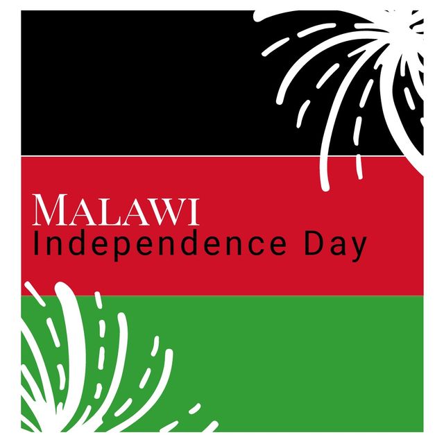 Malawi Independence Day Celebration with Fireworks Graphic Design - Download Free Stock Templates Pikwizard.com