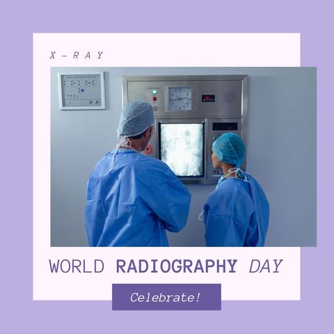 doctors reviewing x-ray for world radiography day celebration - Download Free Stock Templates Pikwizard.com
