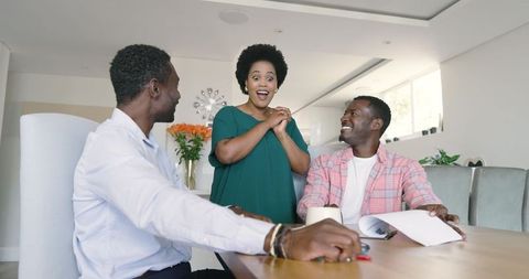 Casual Gathering at Home With Lively Discussion Over Coffee