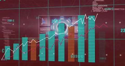 Analyzing Financial Growth with Data Graphs and Market Indicators - Download Free Stock Images Pikwizard.com