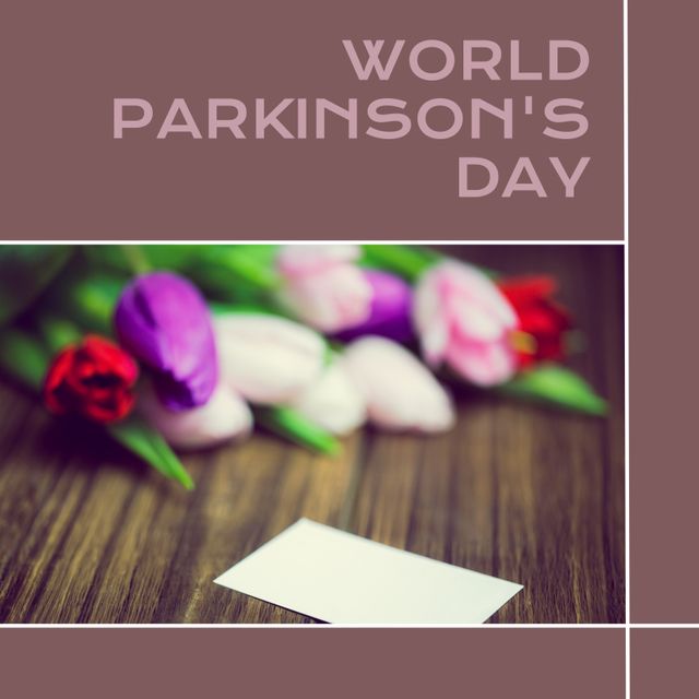 World Parkinson's Day Banner with Flowers and Blank Card - Download Free Stock Templates Pikwizard.com