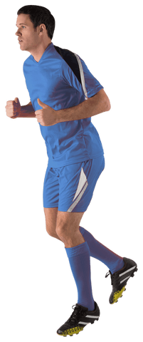 Running football player on transparent background for sports projects