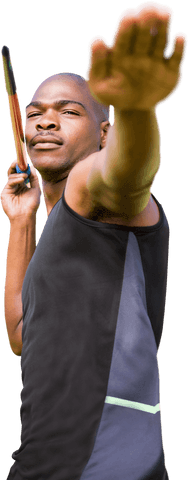 african american athlete throwing javelin on transparent background - Download Free Stock Videos Pikwizard.com