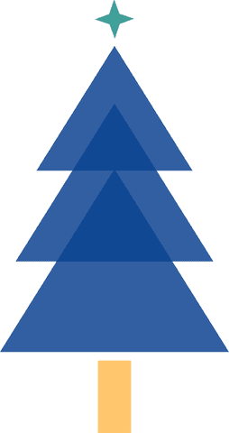minimalist blue christmas tree icon on transparent background - Download Free Stock Videos Pikwizard.com