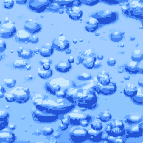 Clear blue bubbles on transparent surface for water designs