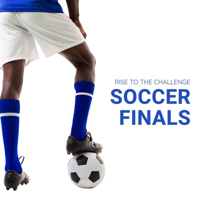 African American Footballer in Blue Uniform for Soccer Finals - Download Free Stock Templates Pikwizard.com