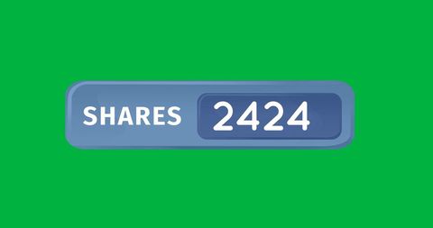 Engagement Shares Counter with Increasing Numbers on Green Background