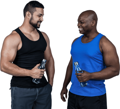 diverse muscular men holding water bottles transparent background - Download Free Stock Videos Pikwizard.com