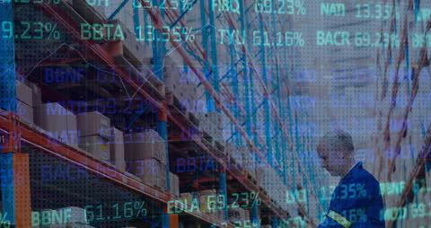 Warehouse Worker Overlapping Financial Data Visualization