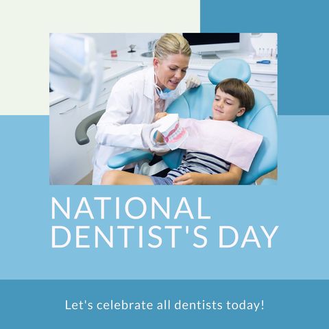 national dentist's day celebration with dentist and young patient - Download Free Stock Templates Pikwizard.com