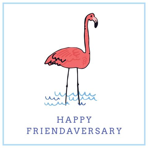 Friendship Celebration Card Featuring Flamingo Illustration - Download Free Stock Templates Pikwizard.com