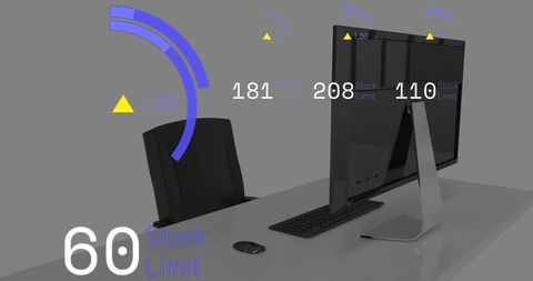 Digital financial data analysis in modern office setting