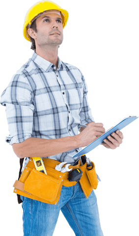 transparent architect checking notes in hard hat - Download Free Stock Videos Pikwizard.com