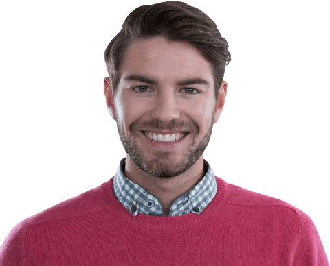 Smiling Man in Casual Red Sweater Transparent Background - Download Free Stock Videos Pikwizard.com