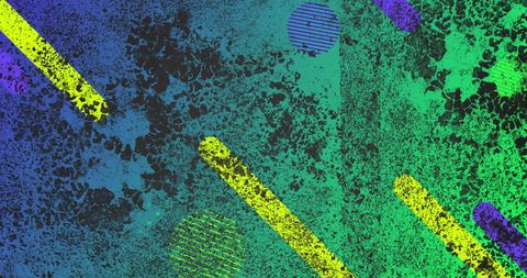Abstract Geometric Patterns on Vivid Blue Background