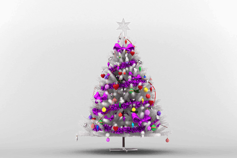 transparent christmas tree with purple decorations on white background - Download Free Stock Videos Pikwizard.com