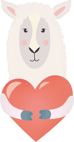 Cute Sheep Holding Heart Illustration on Transparent Background - Download Free Stock Videos Pikwizard.com
