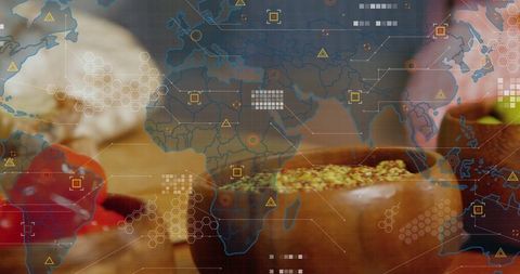 Culinary Spice Exploration with Digital World Map Overlay