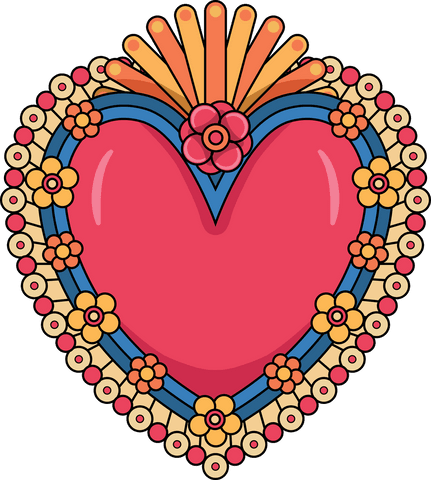 Vibrant Heart Illustration with Flower Frame on Transparent Background - Download Free Stock Videos Pikwizard.com