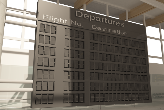 Transparent Airport Departures Board with Copy Space Digital PNG Illustration - Download Free Stock Videos Pikwizard.com