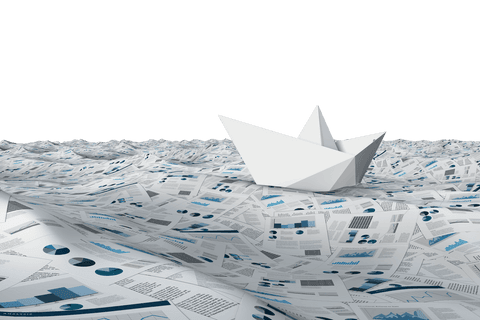 transparent paper boat navigating financial document ocean - Download Free Stock Videos Pikwizard.com
