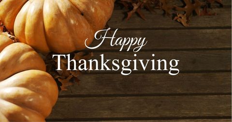 Happy Thanksgiving Message with Pumpkins and Leaves - Download Free Stock Images Pikwizard.com