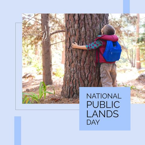 child embracing tree celebrating national public lands day - Download Free Stock Templates Pikwizard.com