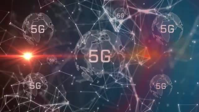 Illustrates concept of global 5G connectivity. Suitable for use in technology presentations, articles on internet advancements, and leader in global communication networks.