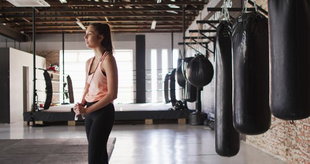 Confident Female Boxer in Gym - Download Free Stock Images Pikwizard.com