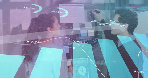 Innovative Financial Data Analysis in Modern Office