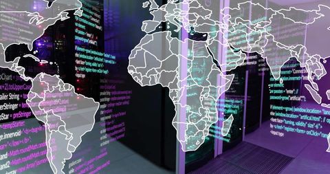 Global data processing in high-tech server room