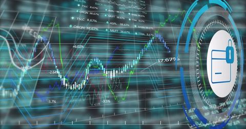 Digital banking security concept with technology interface