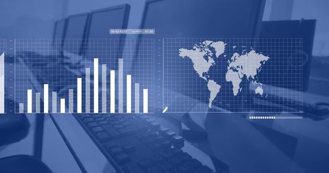 Global Financial Data Interface in Modern Office - Download Free Stock Images Pikwizard.com