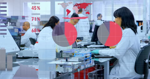 Scientists Collaborating in High-Tech Laboratory Environment